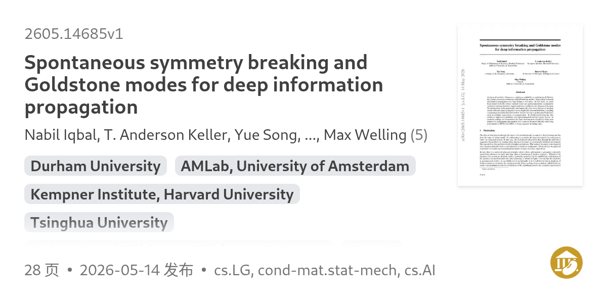 Spontaneous symmetry breaking and Goldstone modes for deep information ...